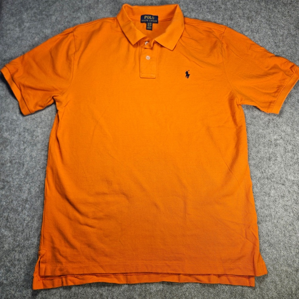 Polo Ralph Lauren Boys Orange Polo Shirt Preppy Classic Casual Sz XL (18-20)
